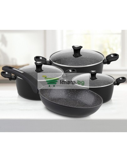 К-т съдове за готвене 7 части мраморно покритие